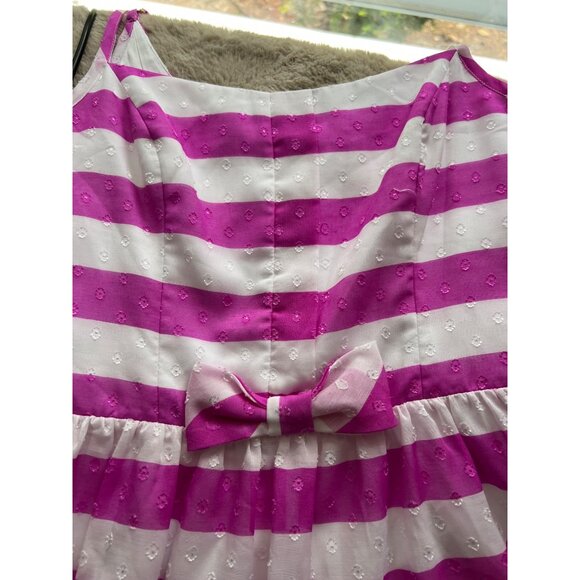 Lilly Pulitzer Pink & White Striped Sleeveless Dress With Bow Detail Adjustable - Picture 7 of 16